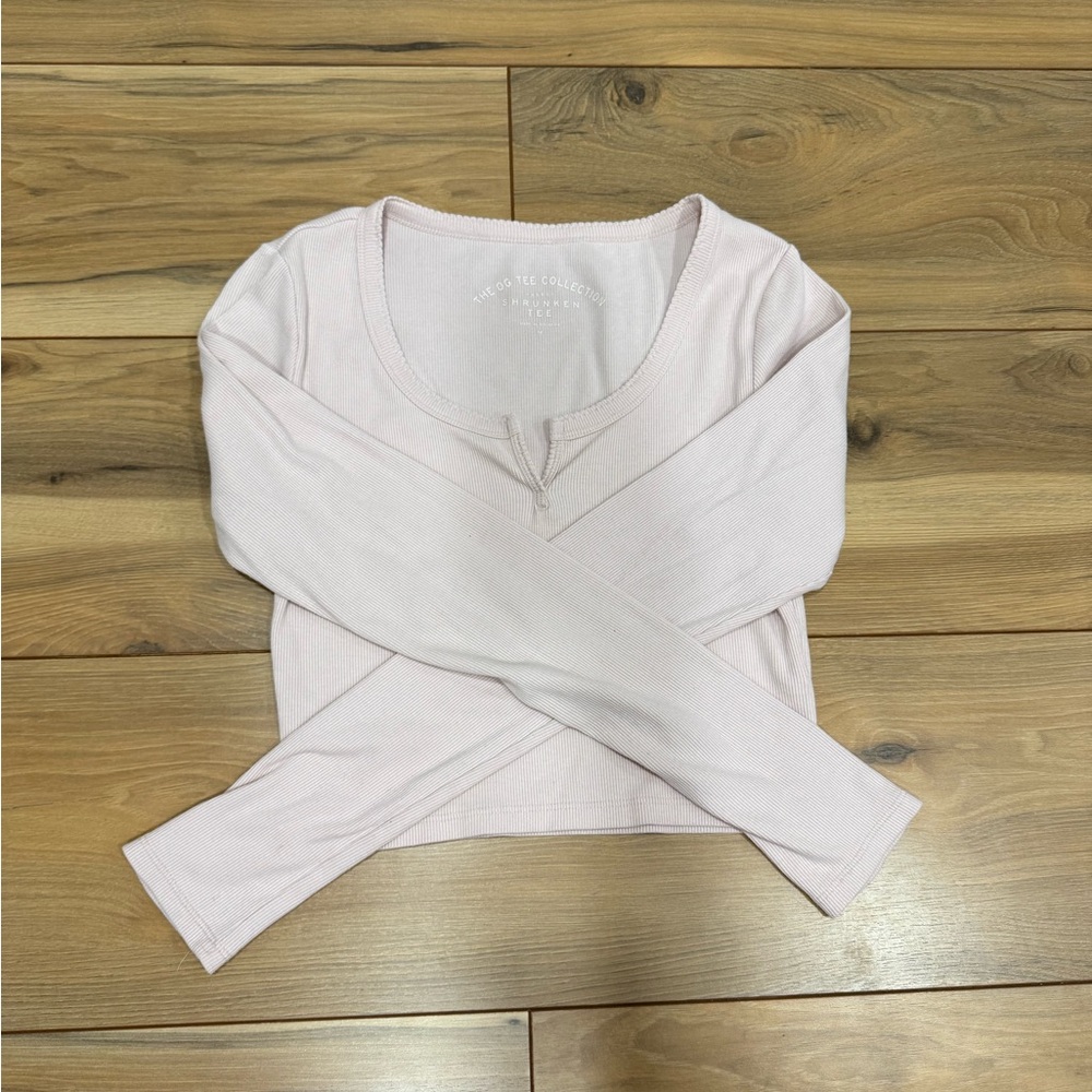 Aeropostale Light Pink Long Sleeve Blouse
